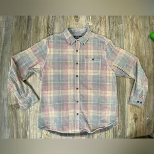North River Outdoors Workwear Cabin Plaid Flannel Long Sleeve Shirt Mens Size L